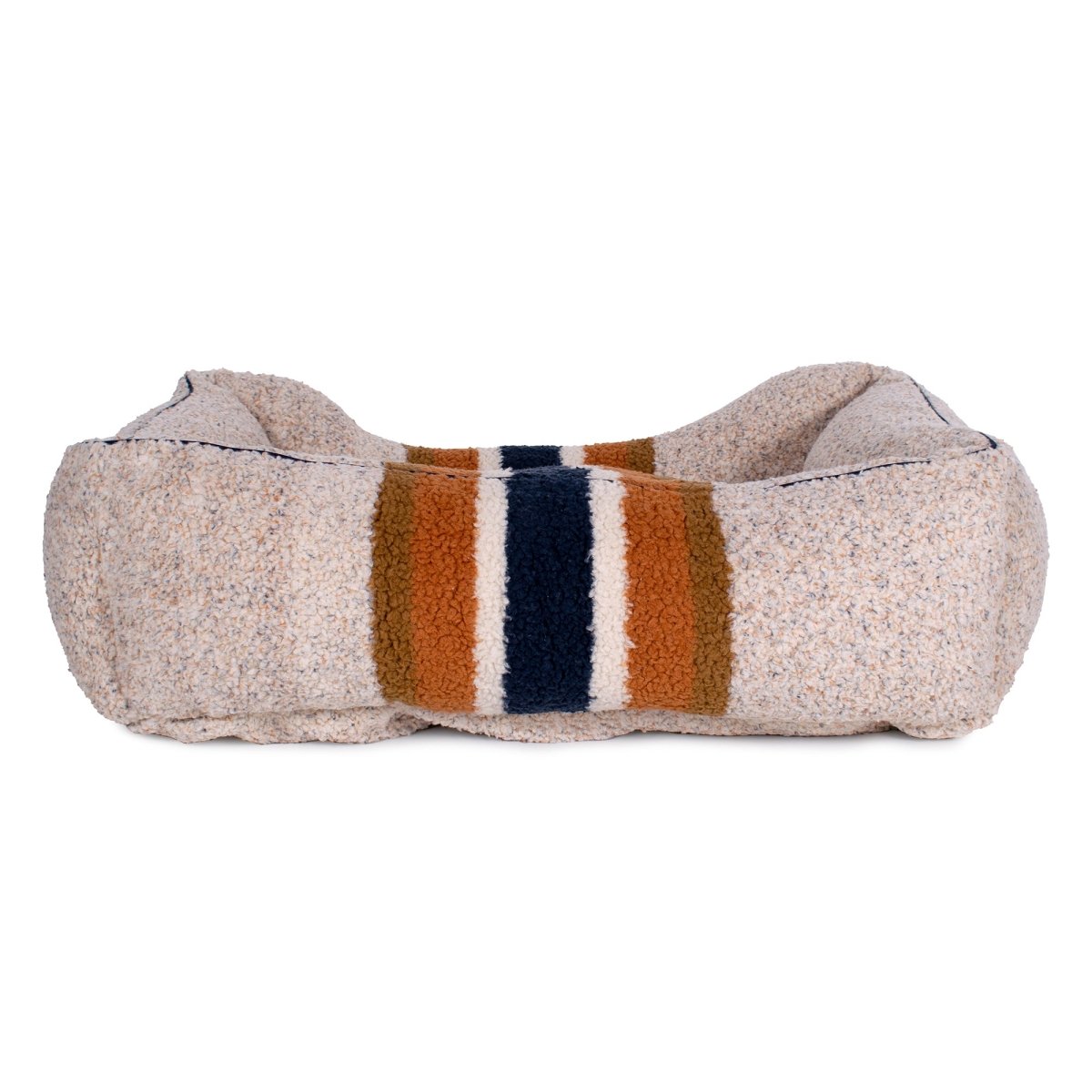 Shinola Stripe Kuddle Berber Dog Bed Oatmeal