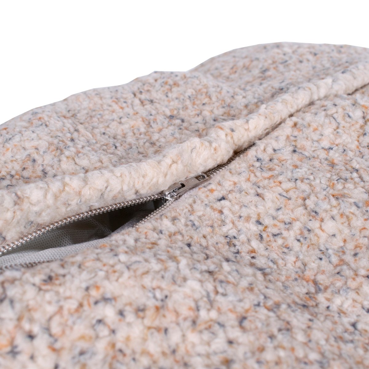 Shinola Stripe Kuddle Berber Dog Bed Oatmeal