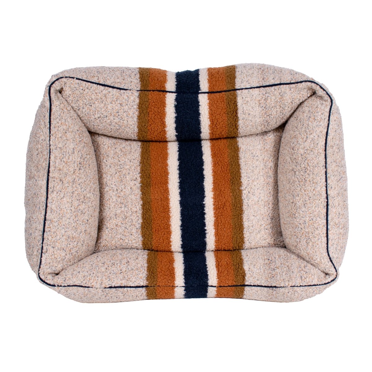Shinola Stripe Kuddle Berber Dog Bed Oatmeal