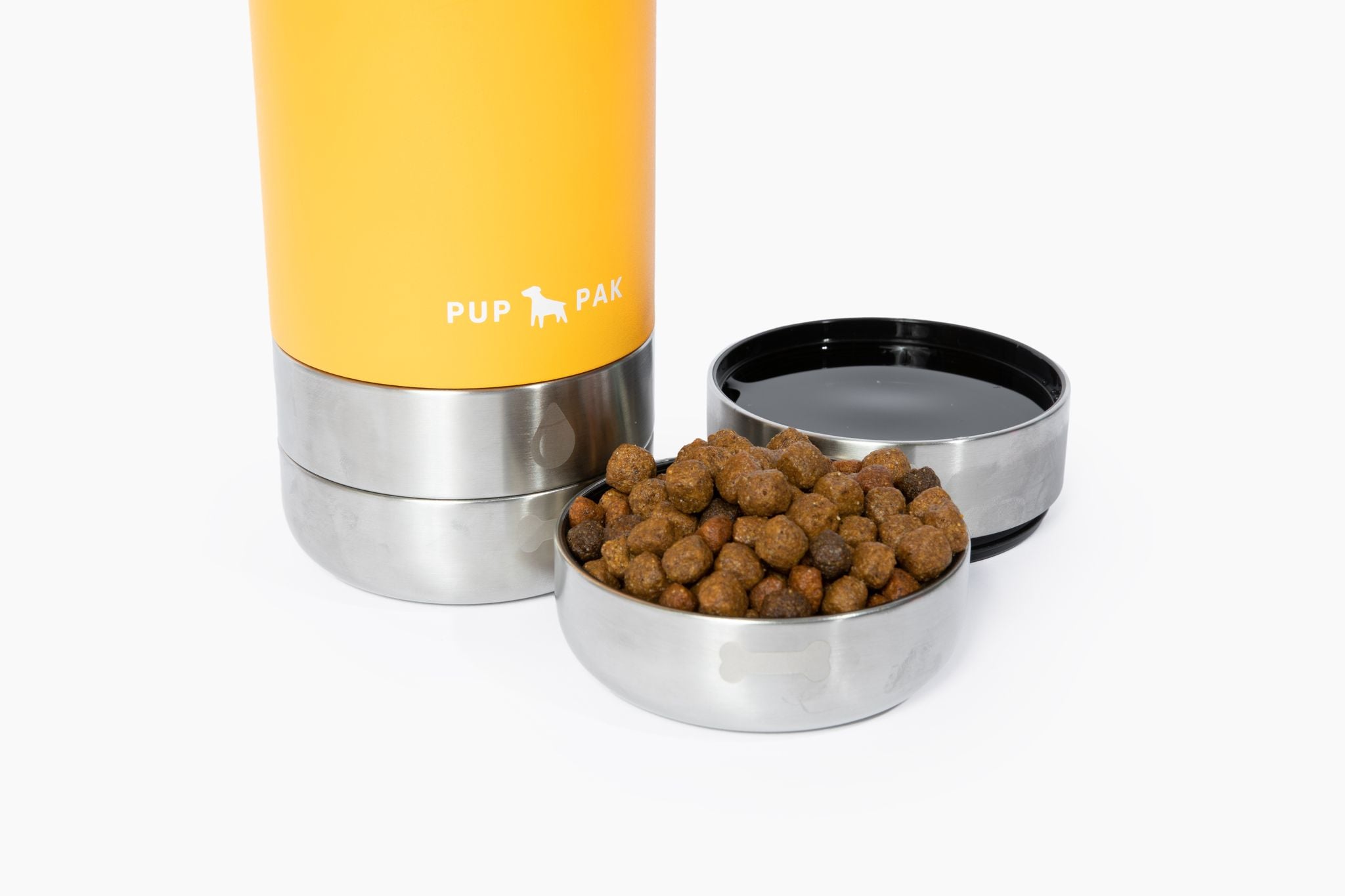 PupPak Dog Travel Water Bottle with Detachable Food & Water Bowls
