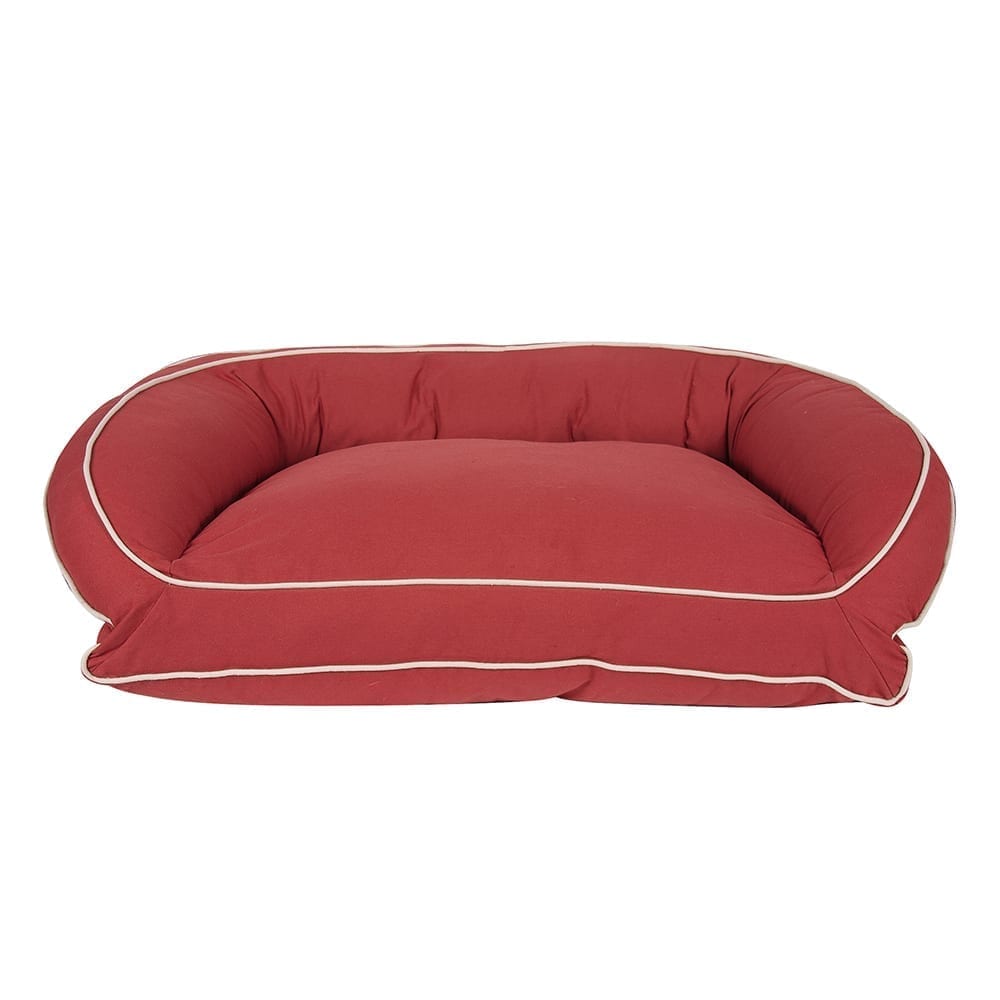 Orthopedic canvas bolster dog bed