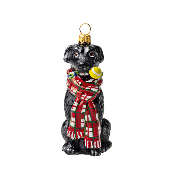 Black Lab with Bushy Scarf Chew Toy Joy To The World