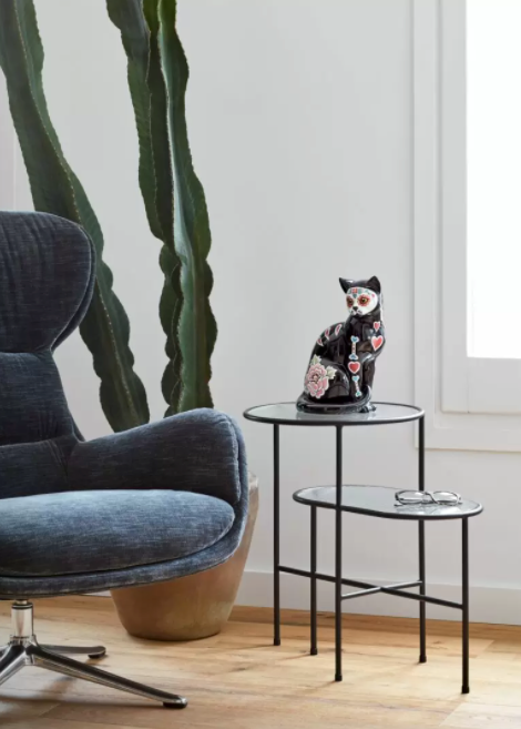 Lladro Catrina figurine in a modern home decor placed on a side table