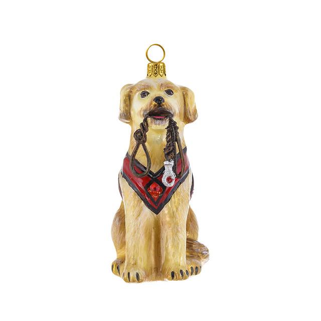 Yellow Lab Ornament with Vest & Leash