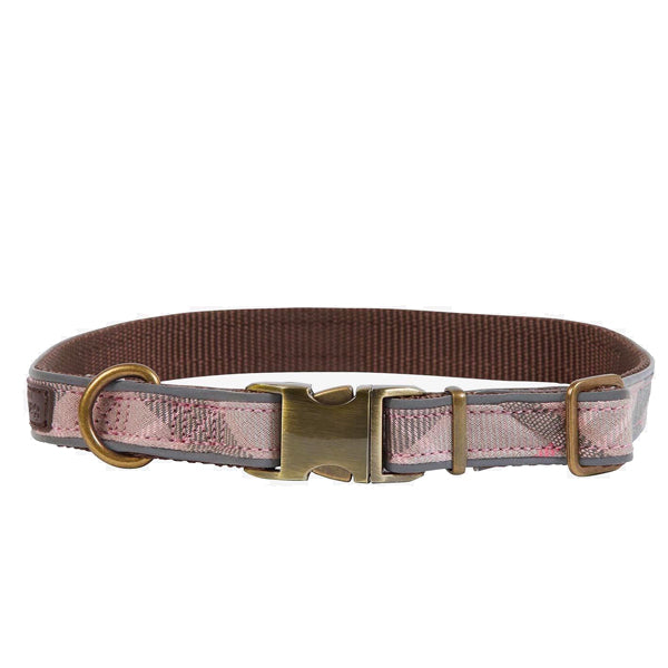 Barbour Dogs best selling tartan dog collar in pink