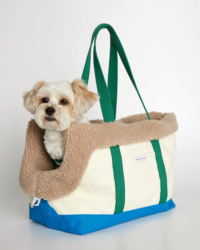 TRAVEL DOG BAG IN TRIOMPHE CANVAS AND CALFKSIN - TAN