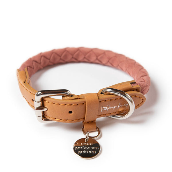 2.8 Design for Dogs Ferdinando Dog Collar in Red/Bronze, Size Medium: 13.8 - 16.1 Diameter