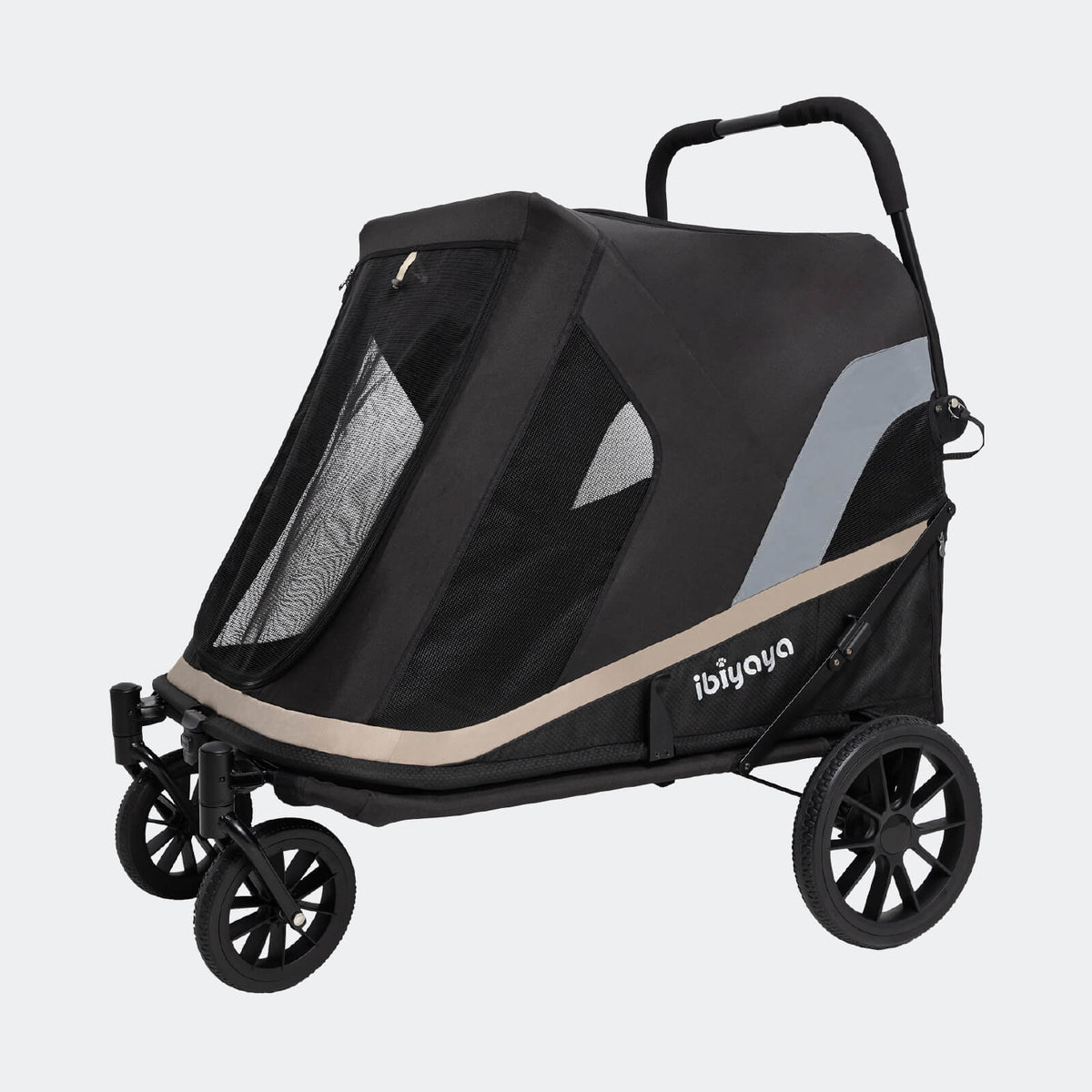 ibiyaya Grand Cruiser large dog stroller with 4 wheels in black