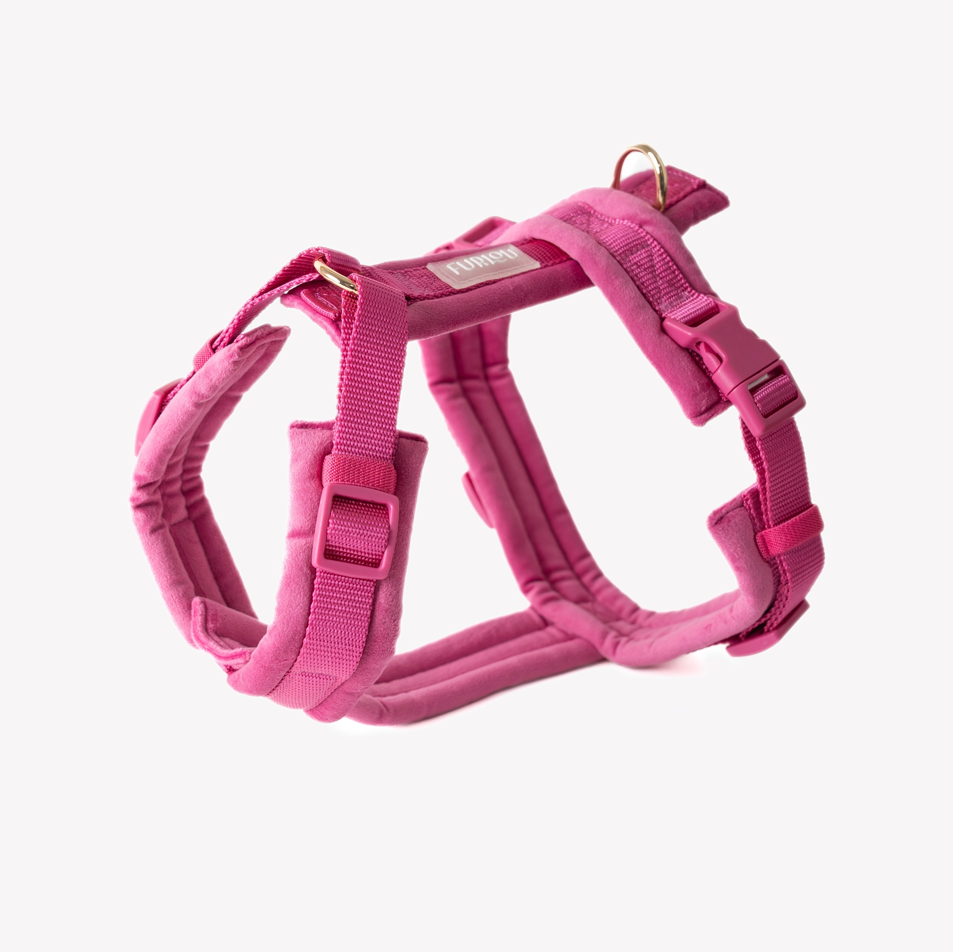 Luxury Velvet Dog Harness | Magenta