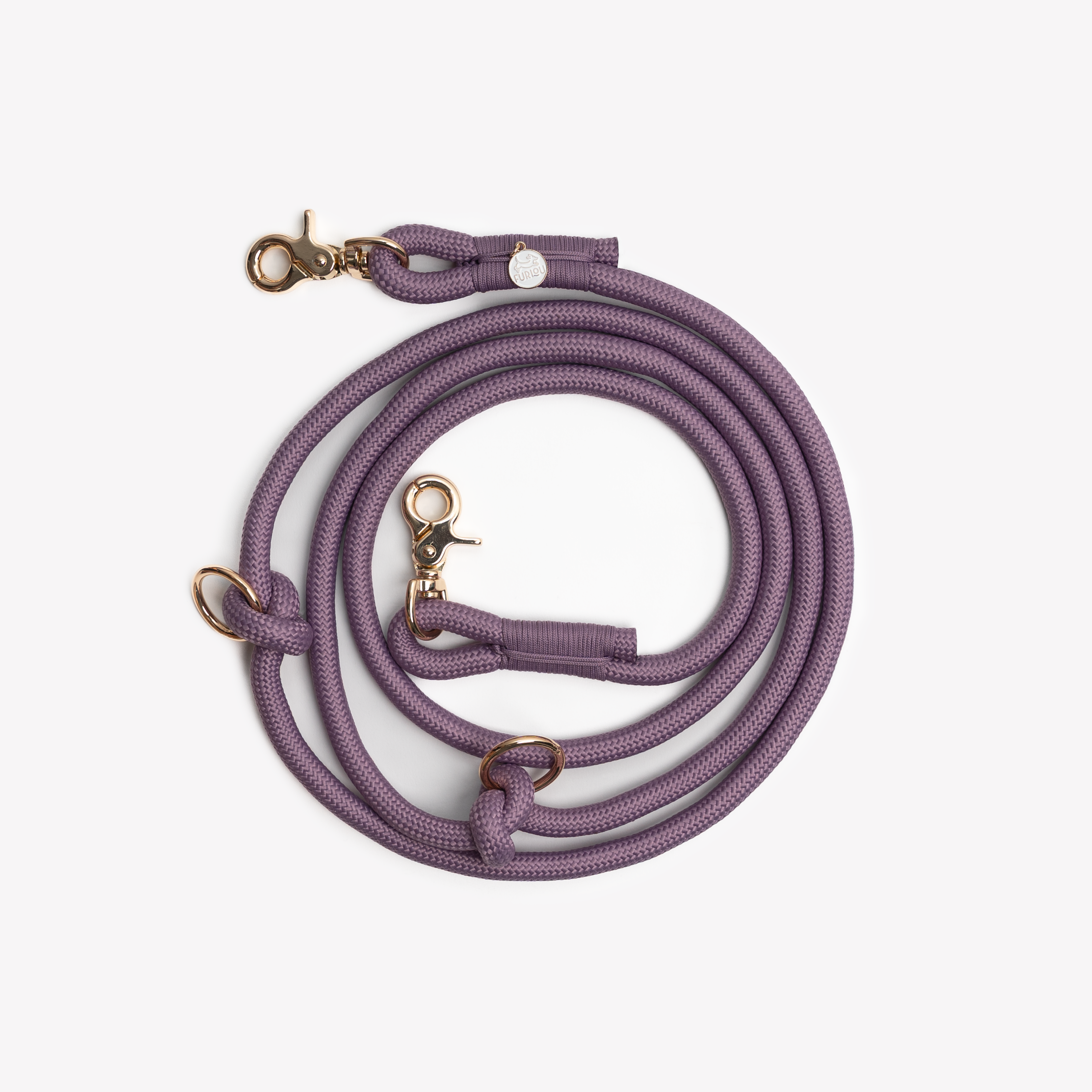 Hands Free Braided Dog Leash | Lilac | 8ft Long