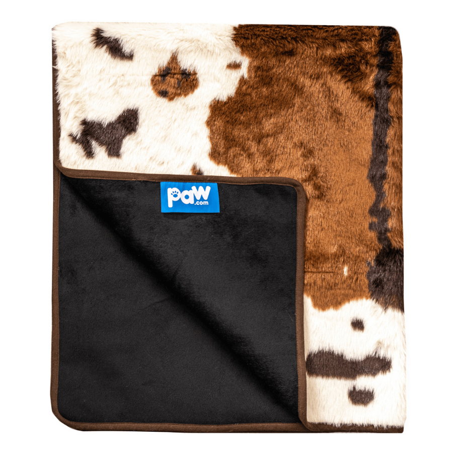 PupProtector Waterproof Throw Blanket For Pets - Brown Faux Cowhide