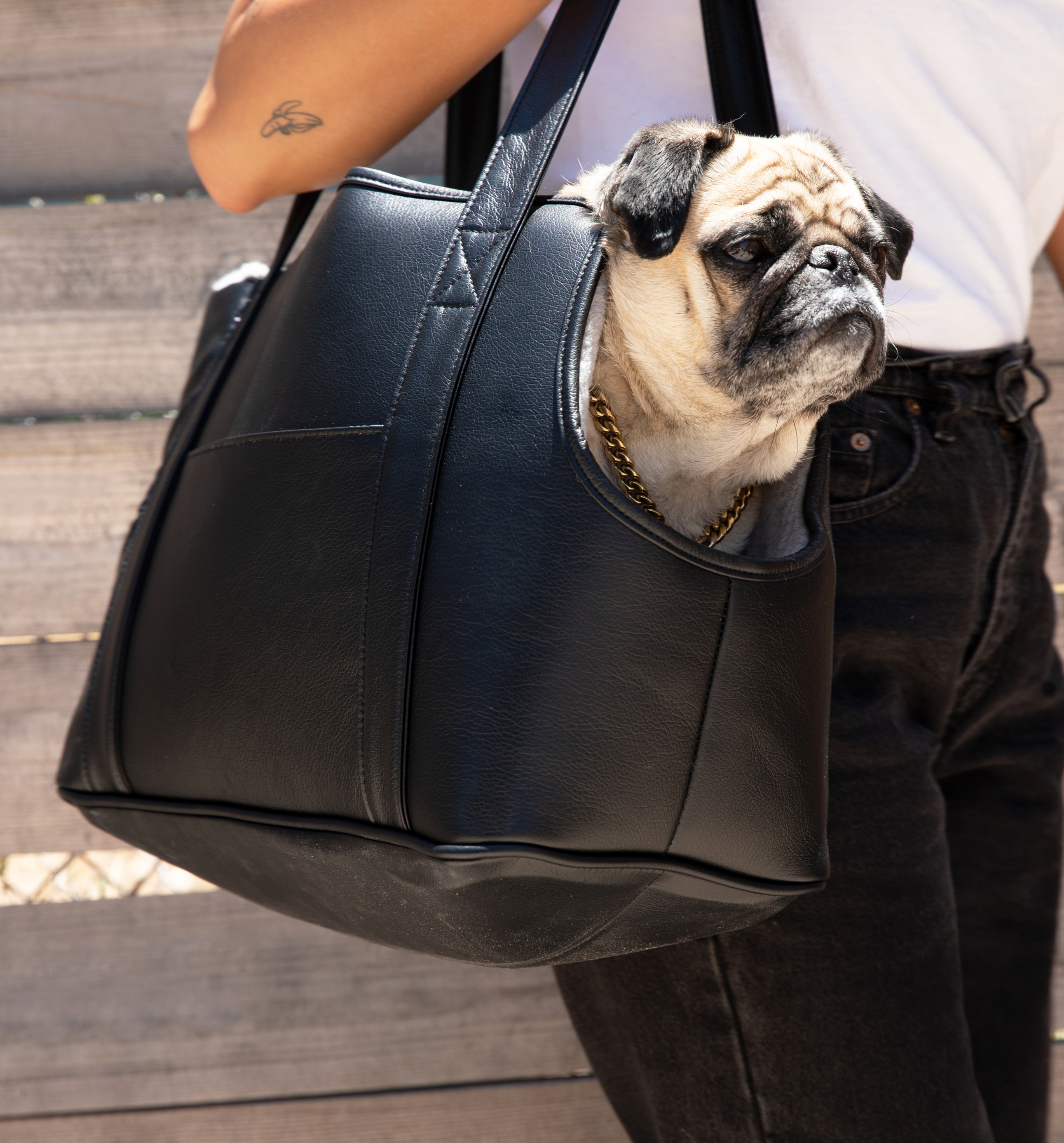 PupTote Faux Leather Small Dog Carrier Bag