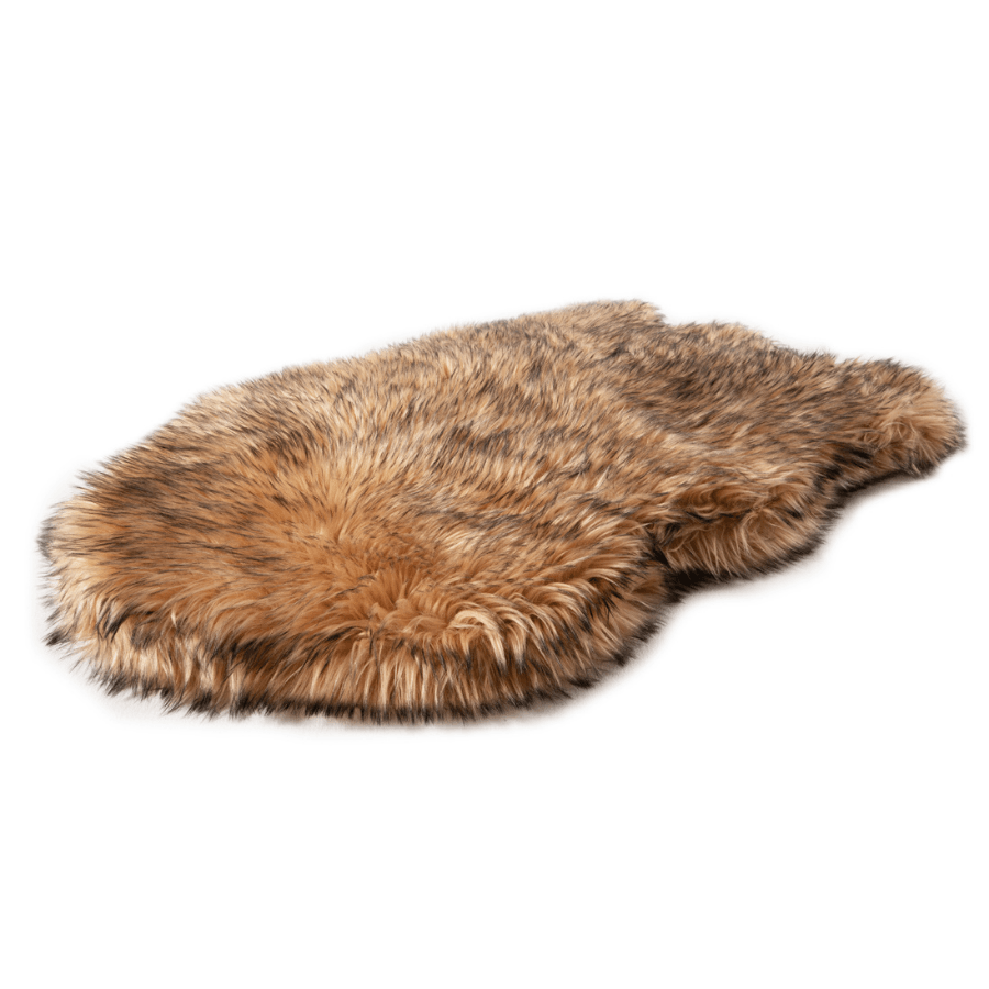 PupRug faux fur orthopedic dog bed in sable tan, photo 12