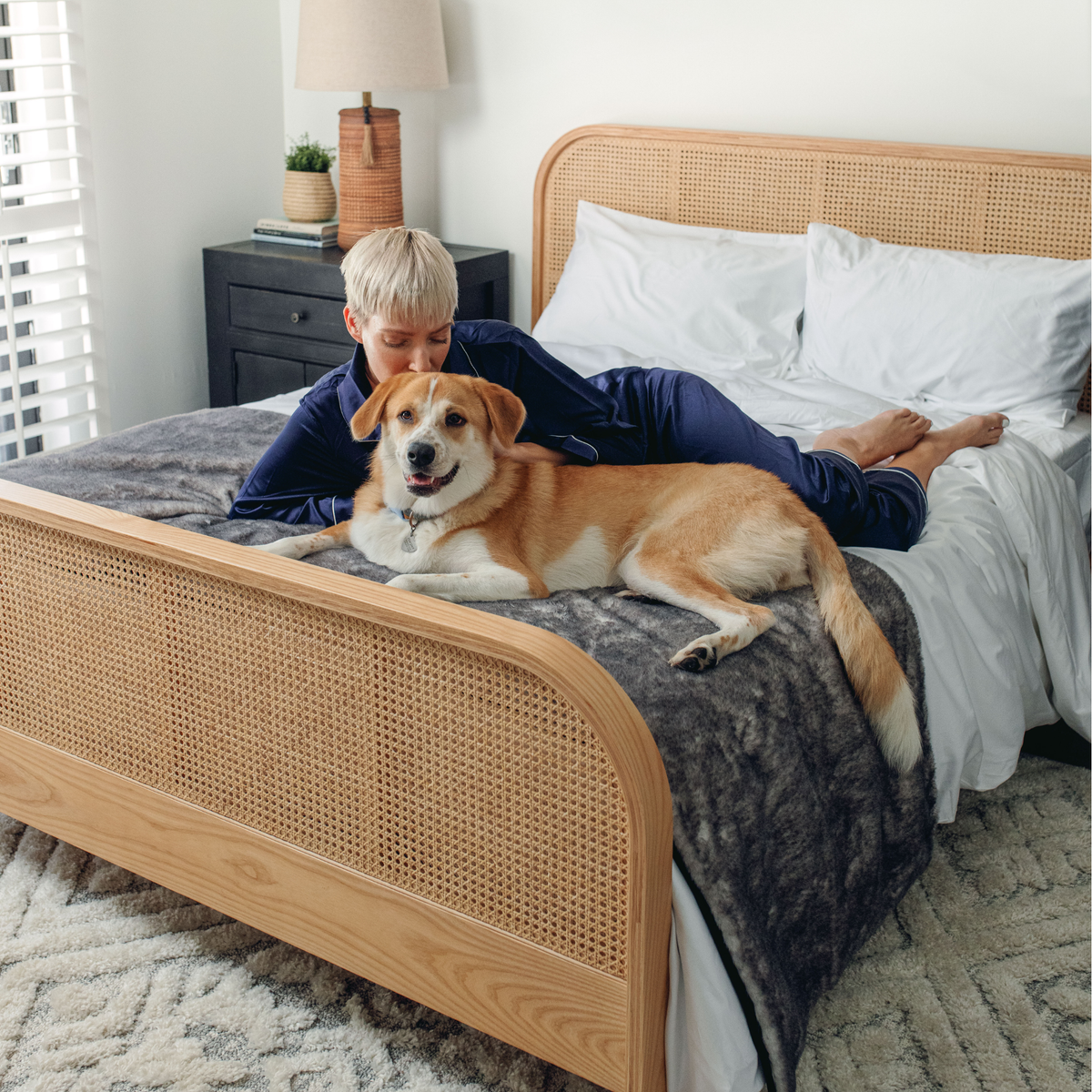 PupProtector luxe waterproof bed runner in chinchilla faux fur, photo 2