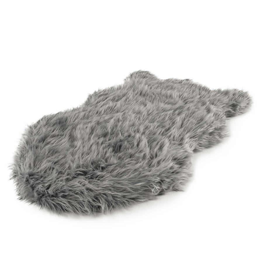 PupRug faux fur orthopedic dog bed in charcoal grey, photo 8