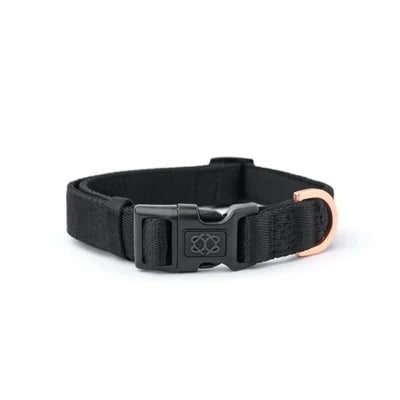 Dogistry black padded dog collar side view