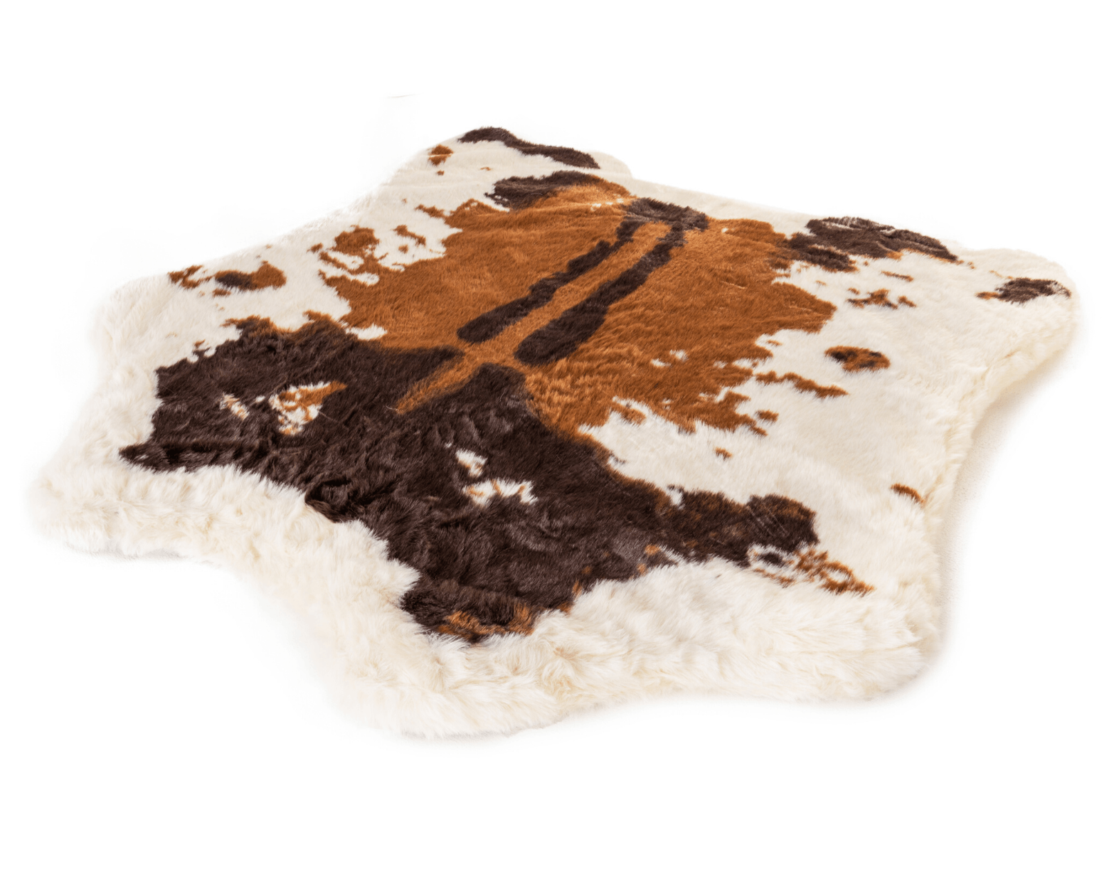 PupRug Memory Foam Dog Bed - Brown Faux Cowhide Cover