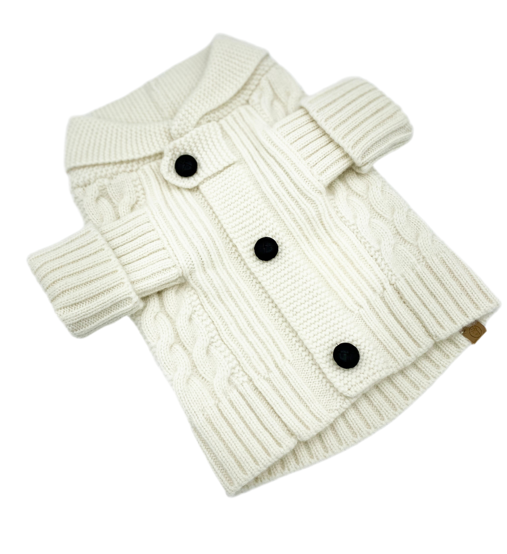 Buy Brooklyn Cashmere Cardigan in Ivory Luxury Women’s Knitwear