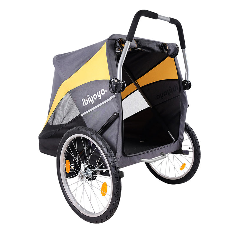 attached your large size dog stroller's cabin to a bike