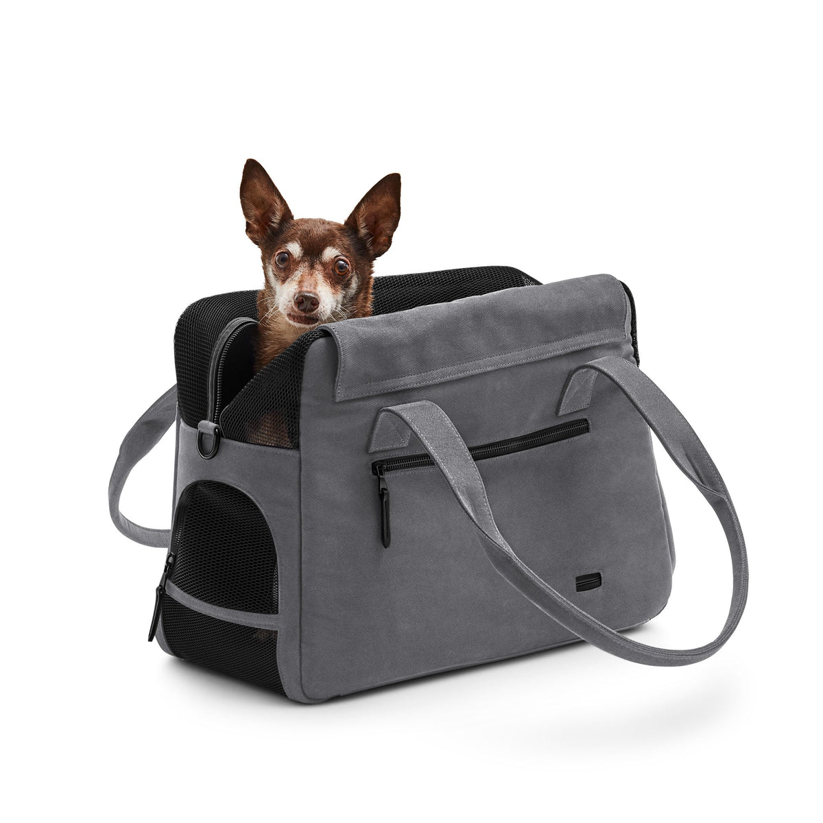 The Destination Tote in Gray | Small Dogs up to 13 lbs | TSA-Compliant In-Cabin Pet Carrier