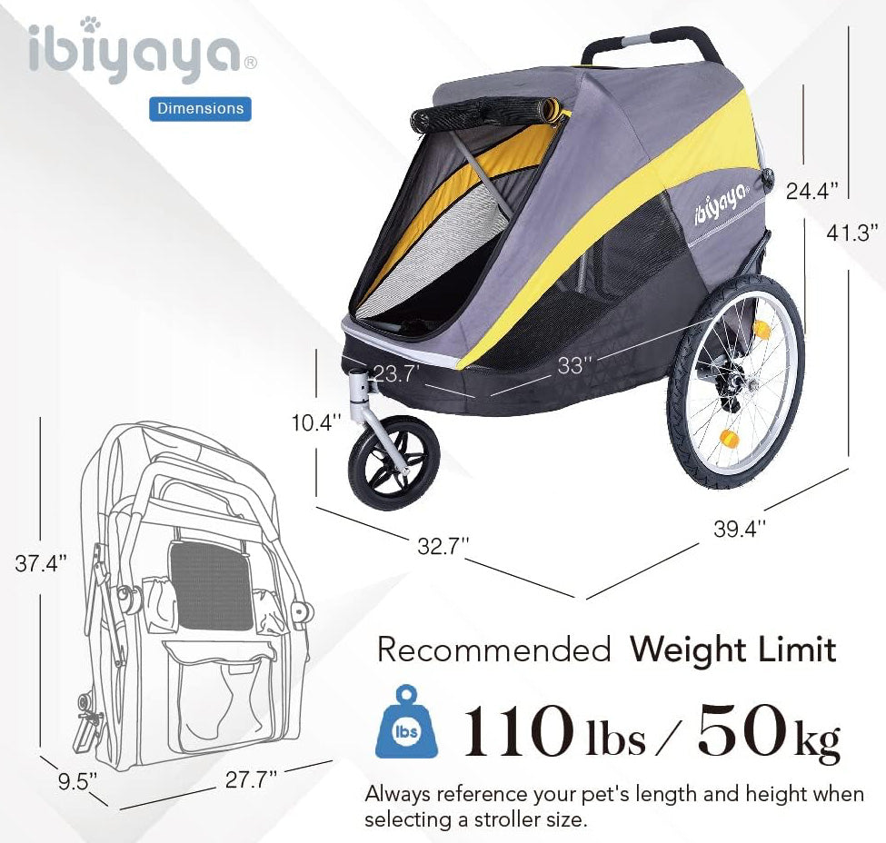 Ibiyaya Hercules Large Pet Stroller for One Large or Multiple Medium Dogs