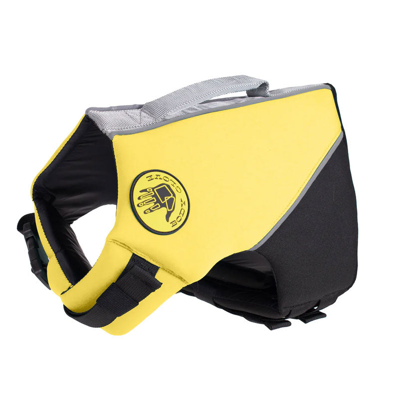 Neoprene Body Glove dog life jacket in yellow