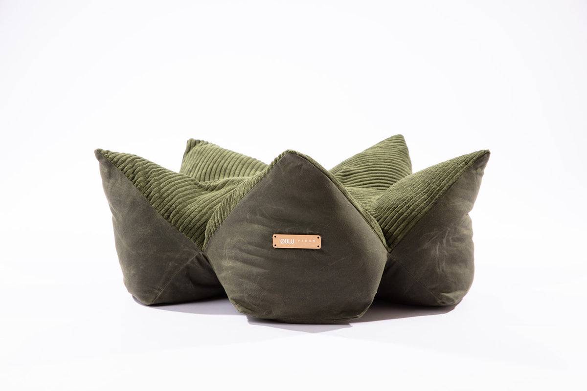 pehomnyc OULU X PEHOM - CUDDLE PET PILLOW BED- Navy Blue / Olive Green / Canyon Brown, photo 6