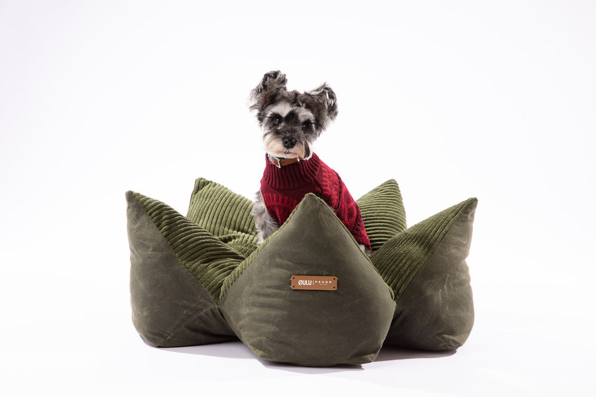 pehomnyc OULU X PEHOM - CUDDLE PET PILLOW BED- Navy Blue / Olive Green / Canyon Brown, photo 9