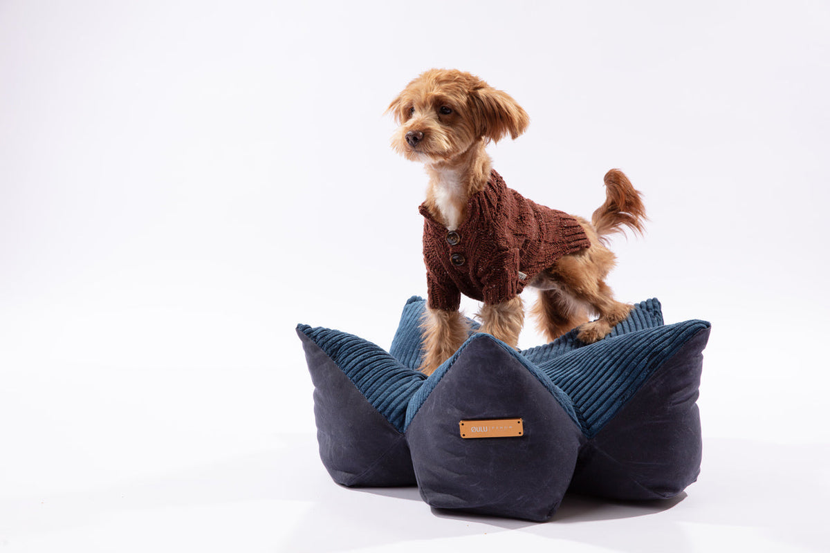 pehomnyc OULU X PEHOM - CUDDLE PET PILLOW BED- Navy Blue / Olive Green / Canyon Brown, photo 4