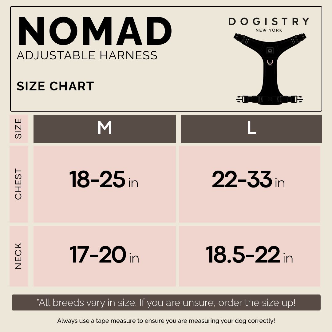 NoMad Adjustable Luxe Harness For Dogs 25-50 pounds
