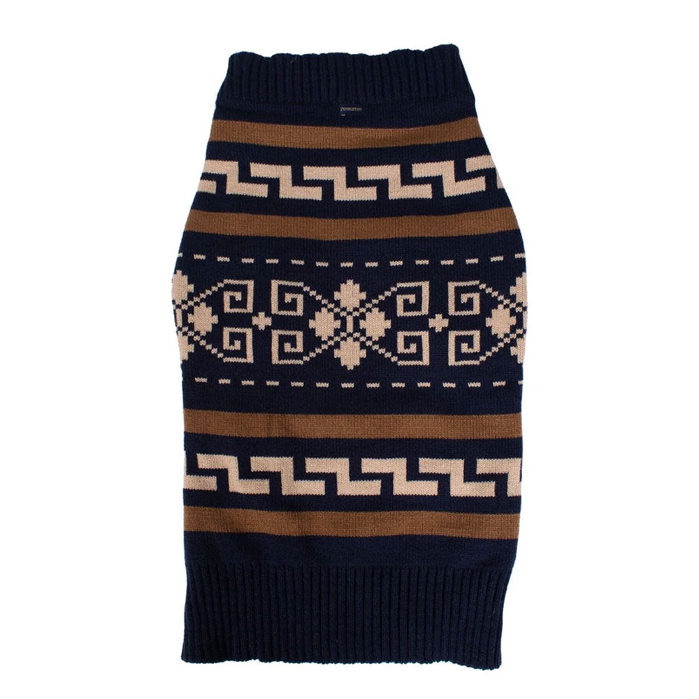 Pendleton Knit Dog Sweater Westerley Navy Pattern