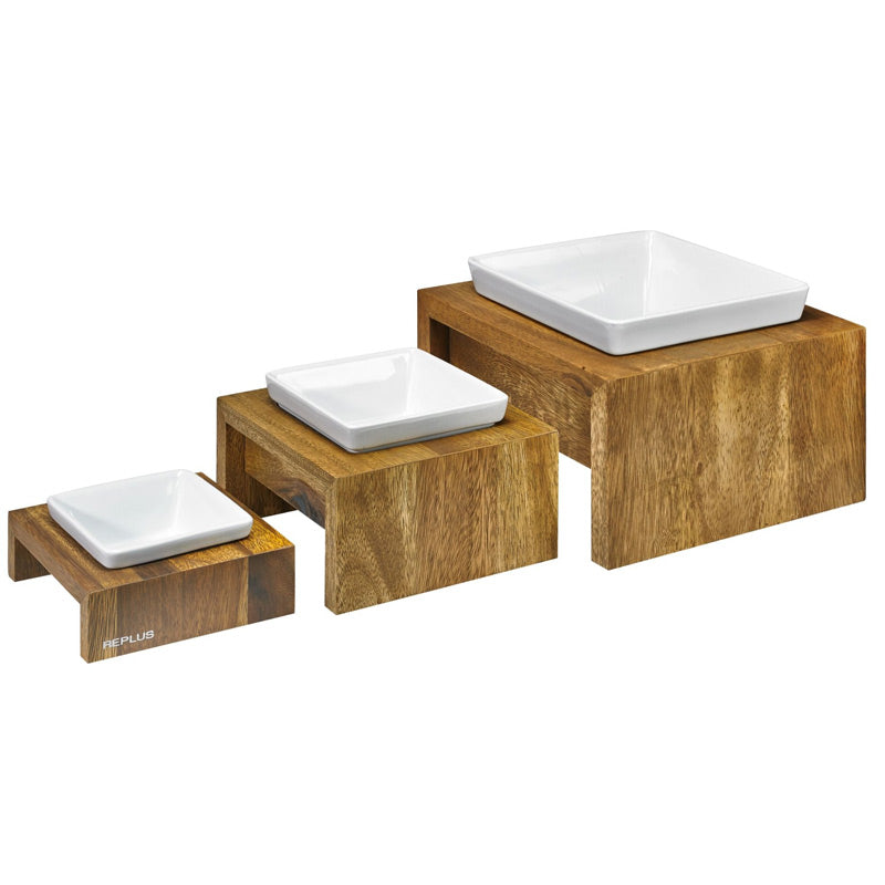 Bowsers Elevated Ceramic Pet Bowl with Wood Stand | Single