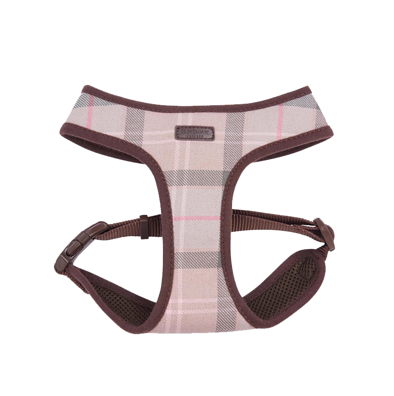 Barbour Dog Harness Classic Pink Tartan