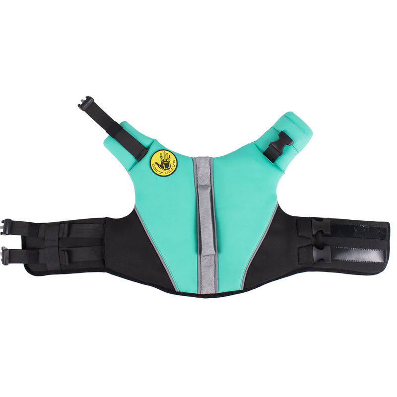 Neoprene teal color Body Glove dog life jacket
