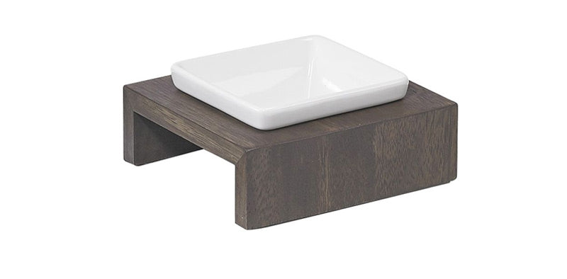 Bowsers Elevated Ceramic Pet Bowl with Wood Stand | Single