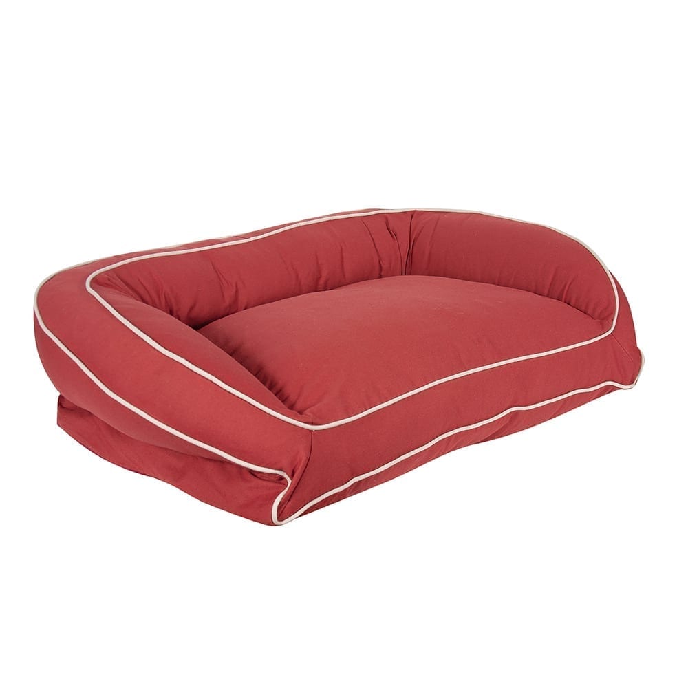 Classic Canvas Bolster Dog Bed With Cotton Cover