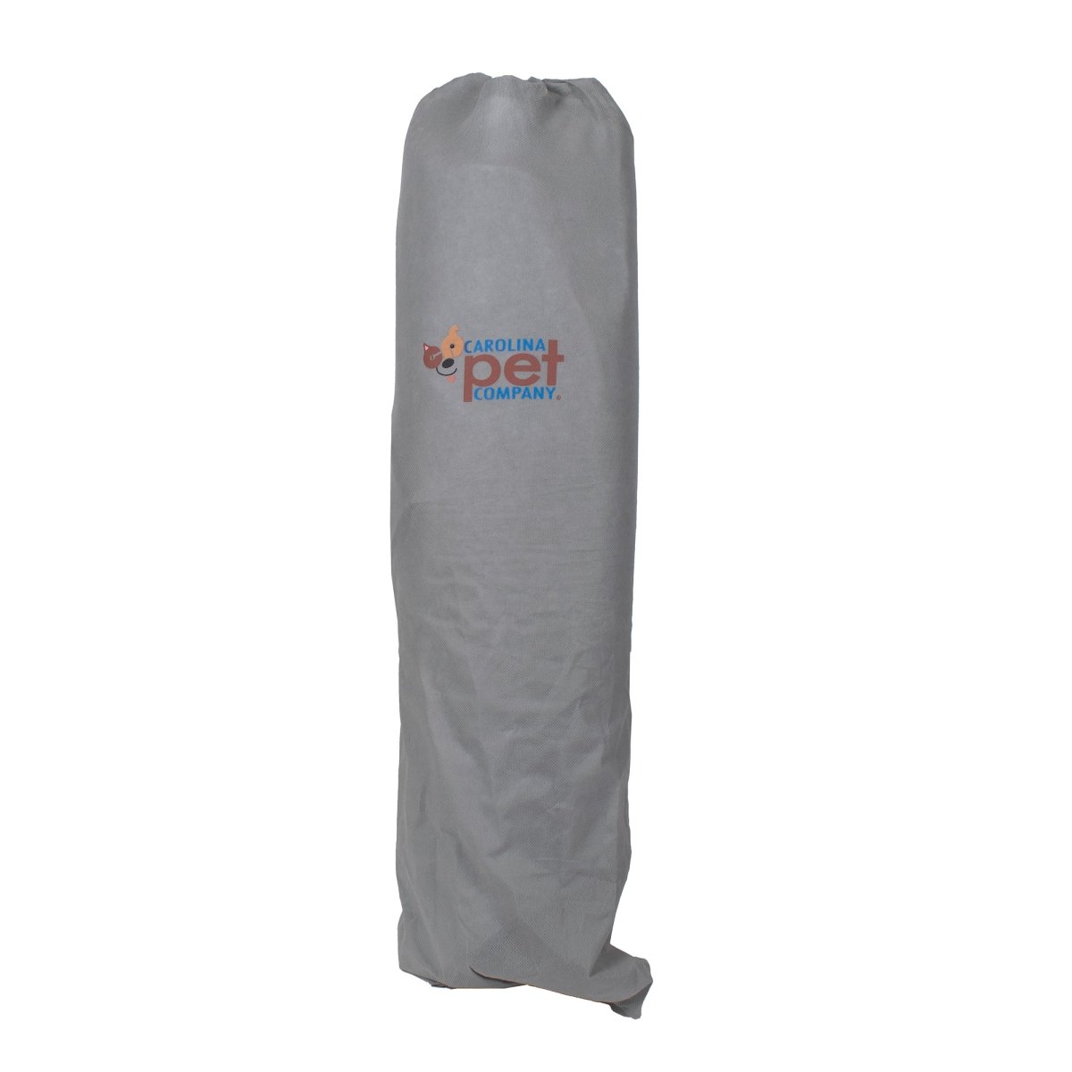 Gray pet bed with Carolina Pet Company logo on a white background