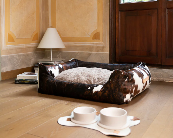 Cowhide Farmhouse Dog Bed - Small to XL