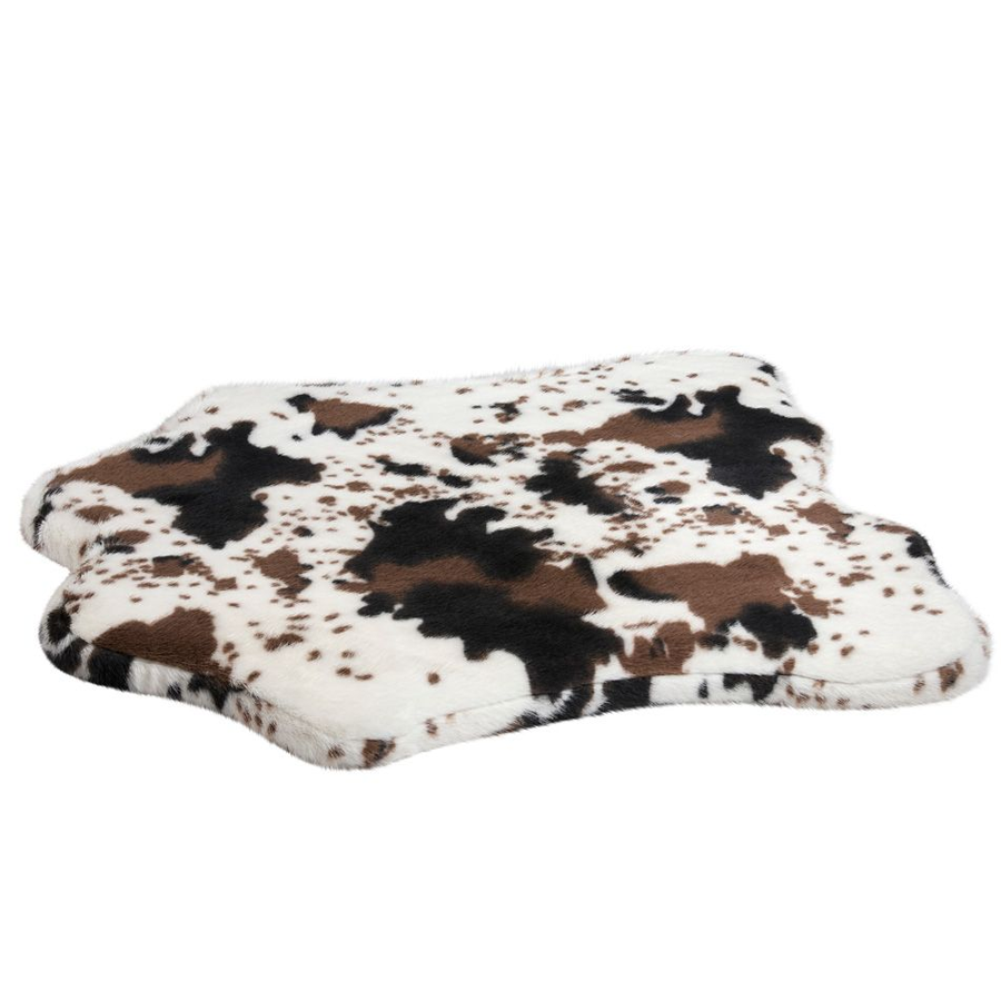 Cowhide print rug style large size dog bed