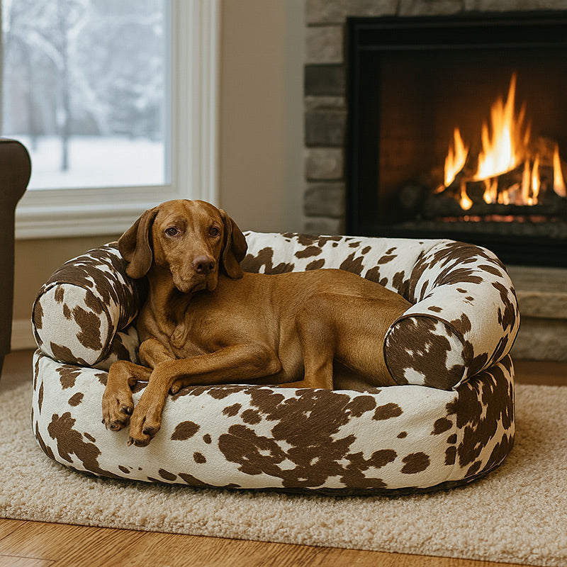 Bowsers Double Donut Sofa Dog Bed Cowhide