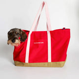 Cotton canvas dog tote bag - Red