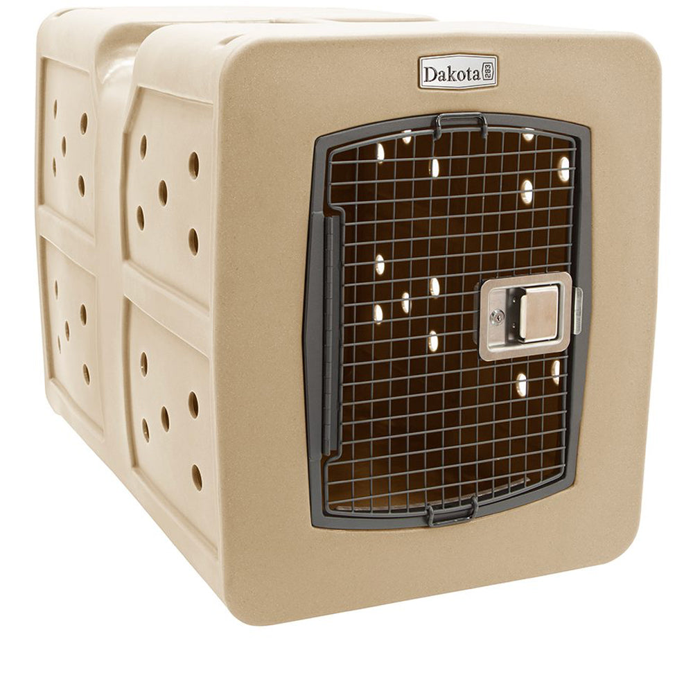 Beige color dog kennel for travel