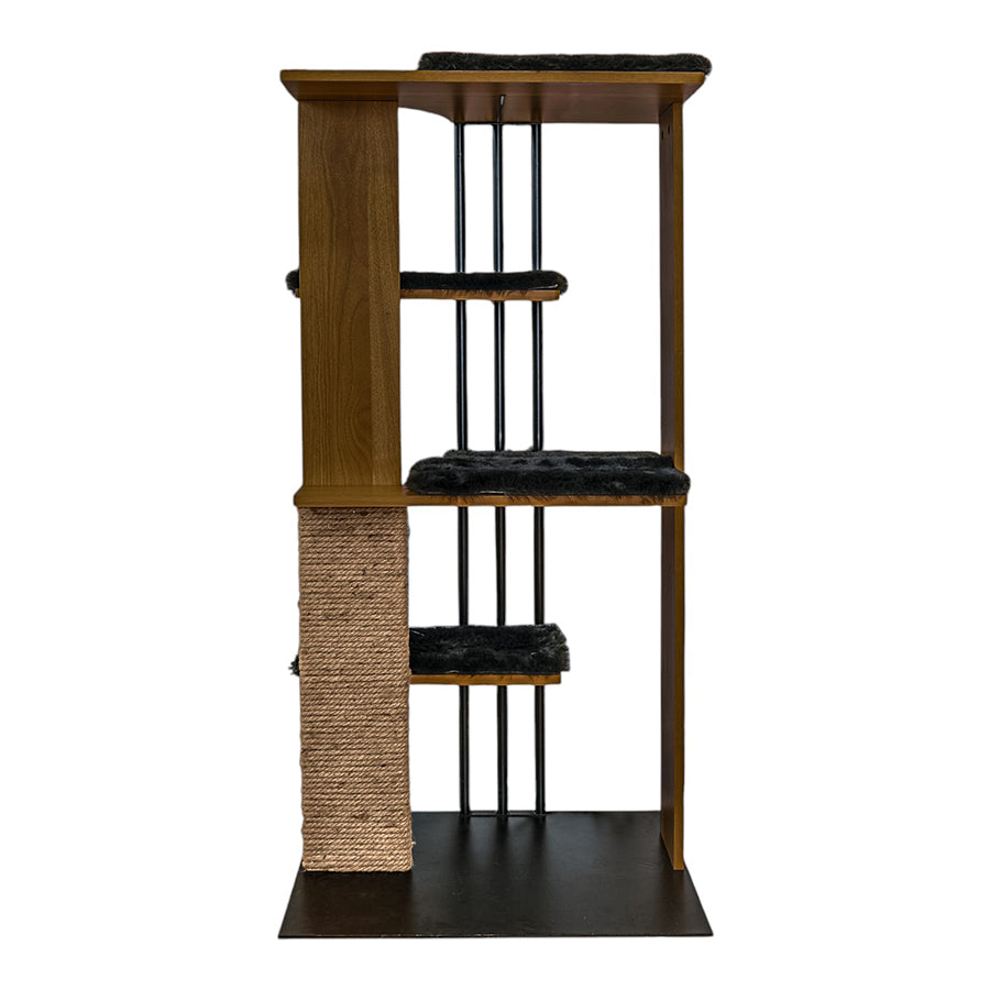 Modern Cat Tree with Scratching Post LED Lighting Perch Platforms