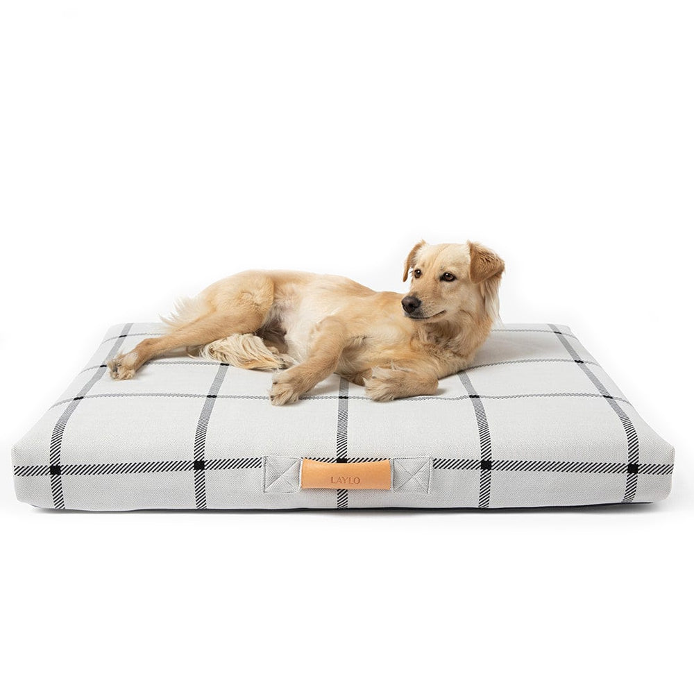 White Plaid | Dog Bed With Removable Cover