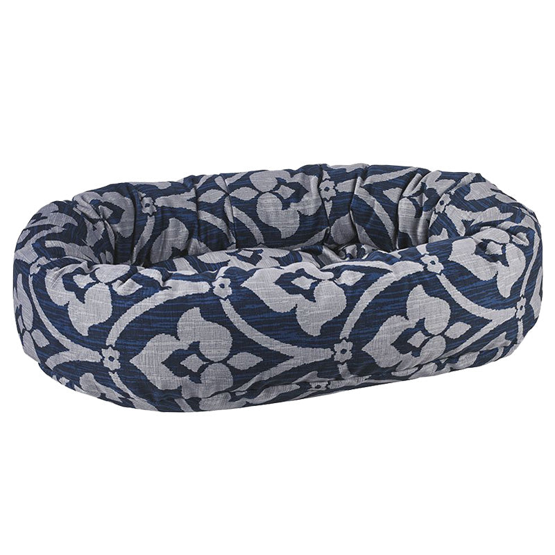 Microvelvet upholstery fabric bowsers donut dog bed for extra large dogs
