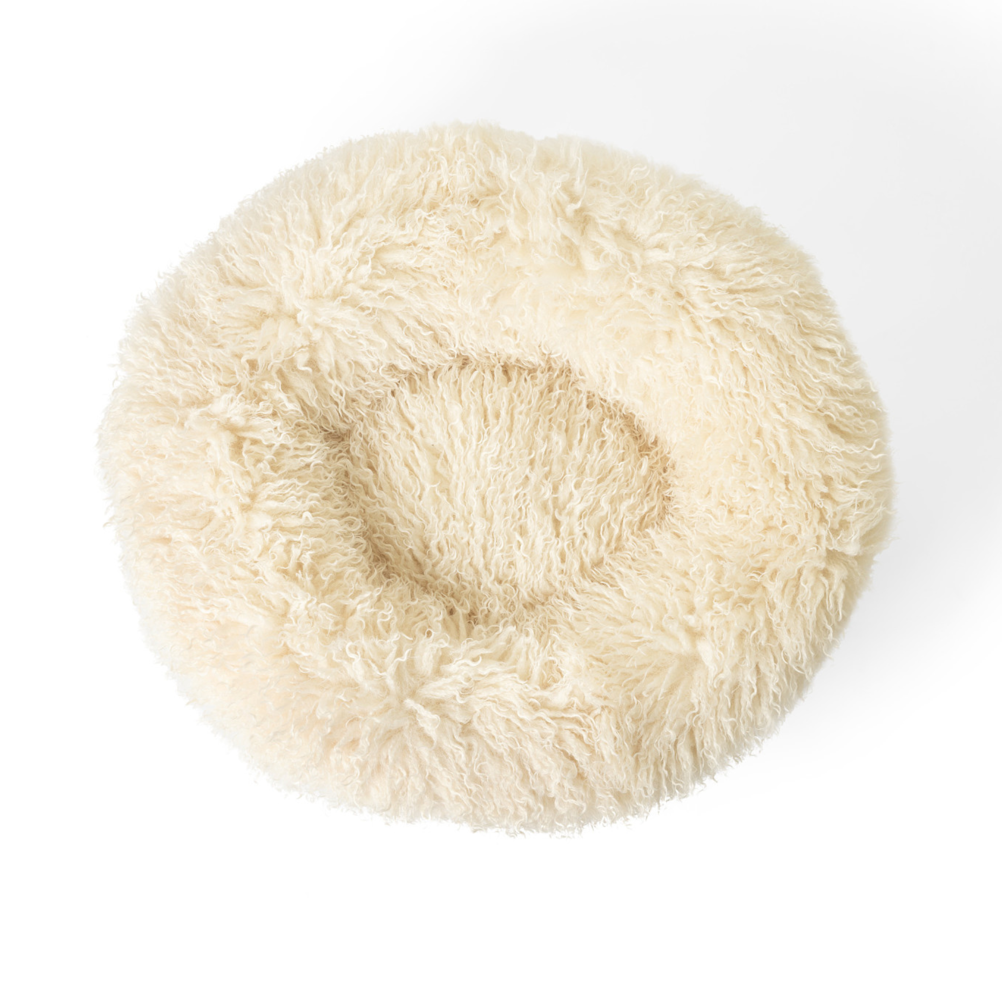 PupPouf™ Luxe Faux Fur Donut Dog Bed For Tiny Dogs & Cats - Plush Sheep Ivory