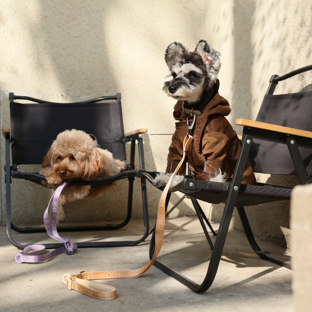 PEHOM Tribeca hooded dog raincoat in Choco brown