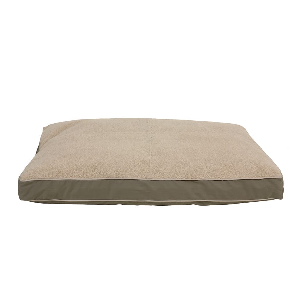 Beige pet bed on a white background