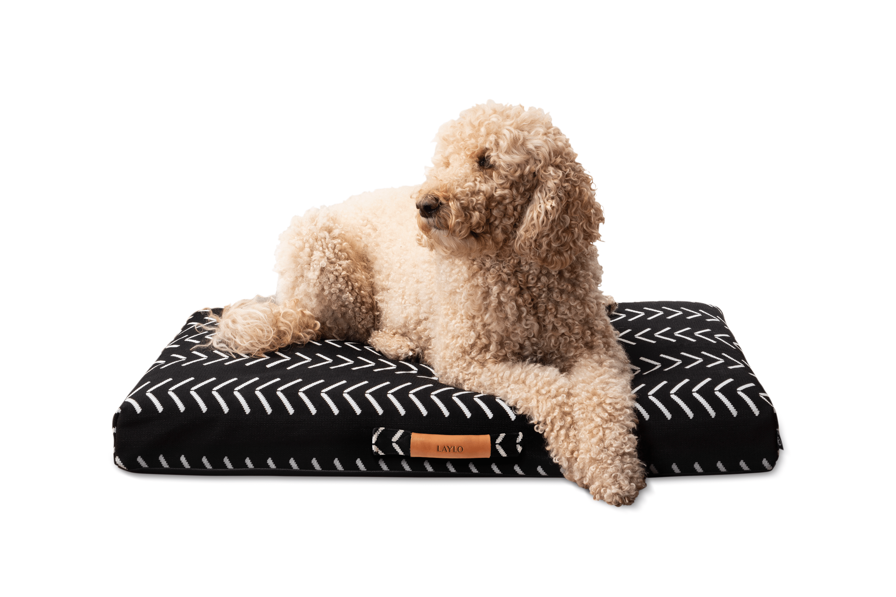 Black Chevron | Boho Dog Bed With Removable Cover