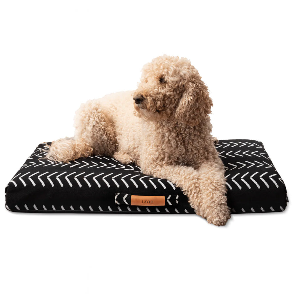 Black Chevron | Boho Dog Bed With Removable Cover